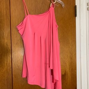 Cache One Shoulder Goddess Top, Hot Pink, M